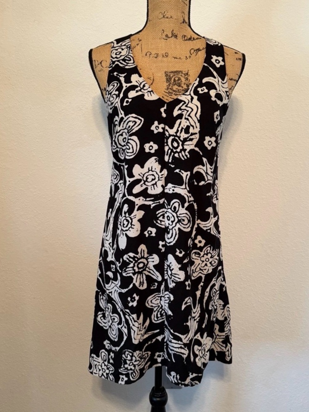 CAbi 5263 Padma Black and White Above the Knee Dress Small
